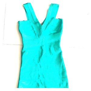 Teal bandage Bebe dress xs